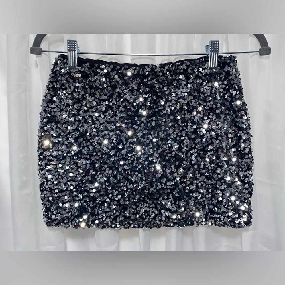 Fashion Nova Sparkling Black Mini Skirt